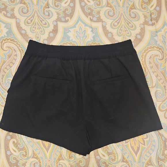 Zara Black High Waist Shorts with Gold Zippers - Picture 2 of 3